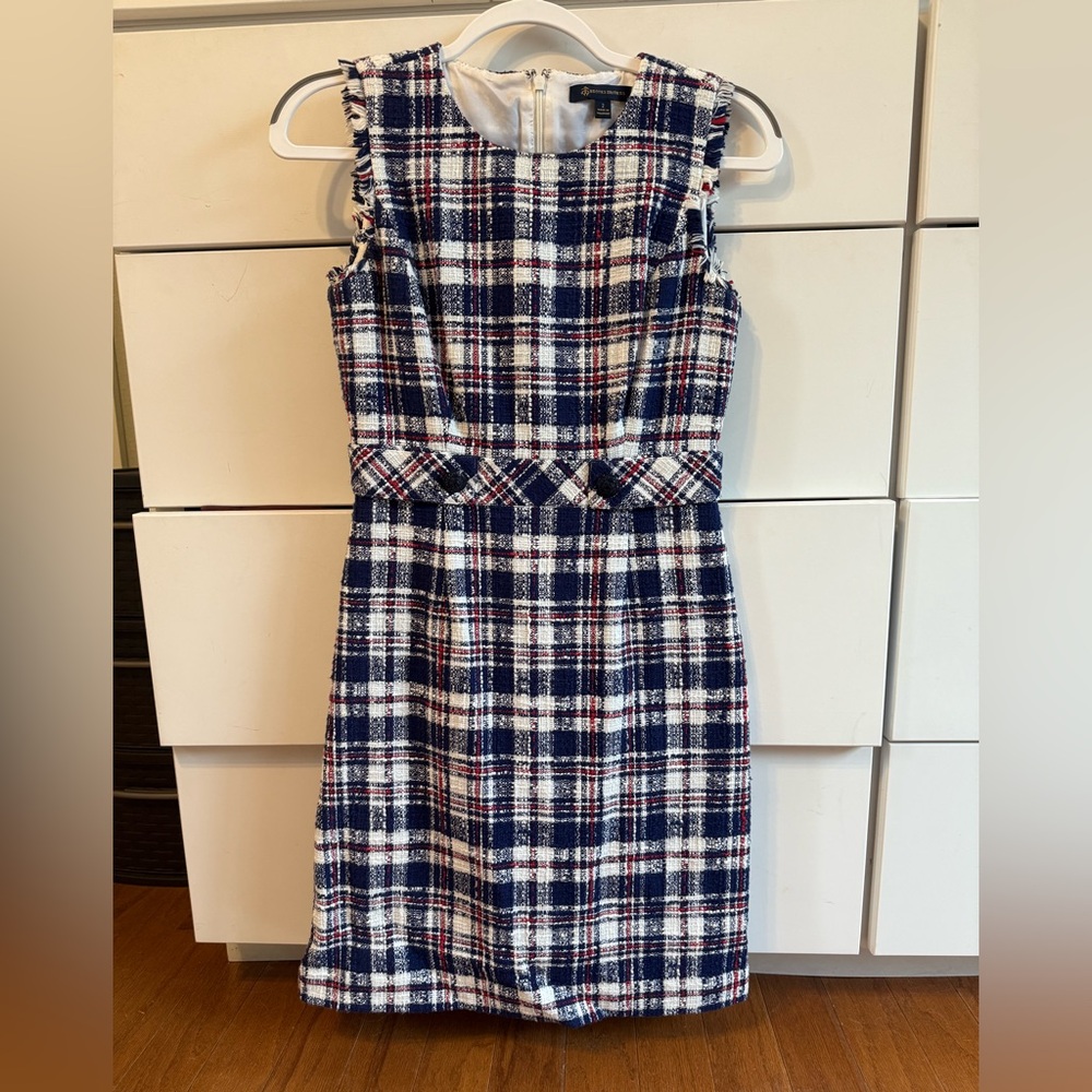 Brooks Brothers Tweed Dress in Navy, Red White